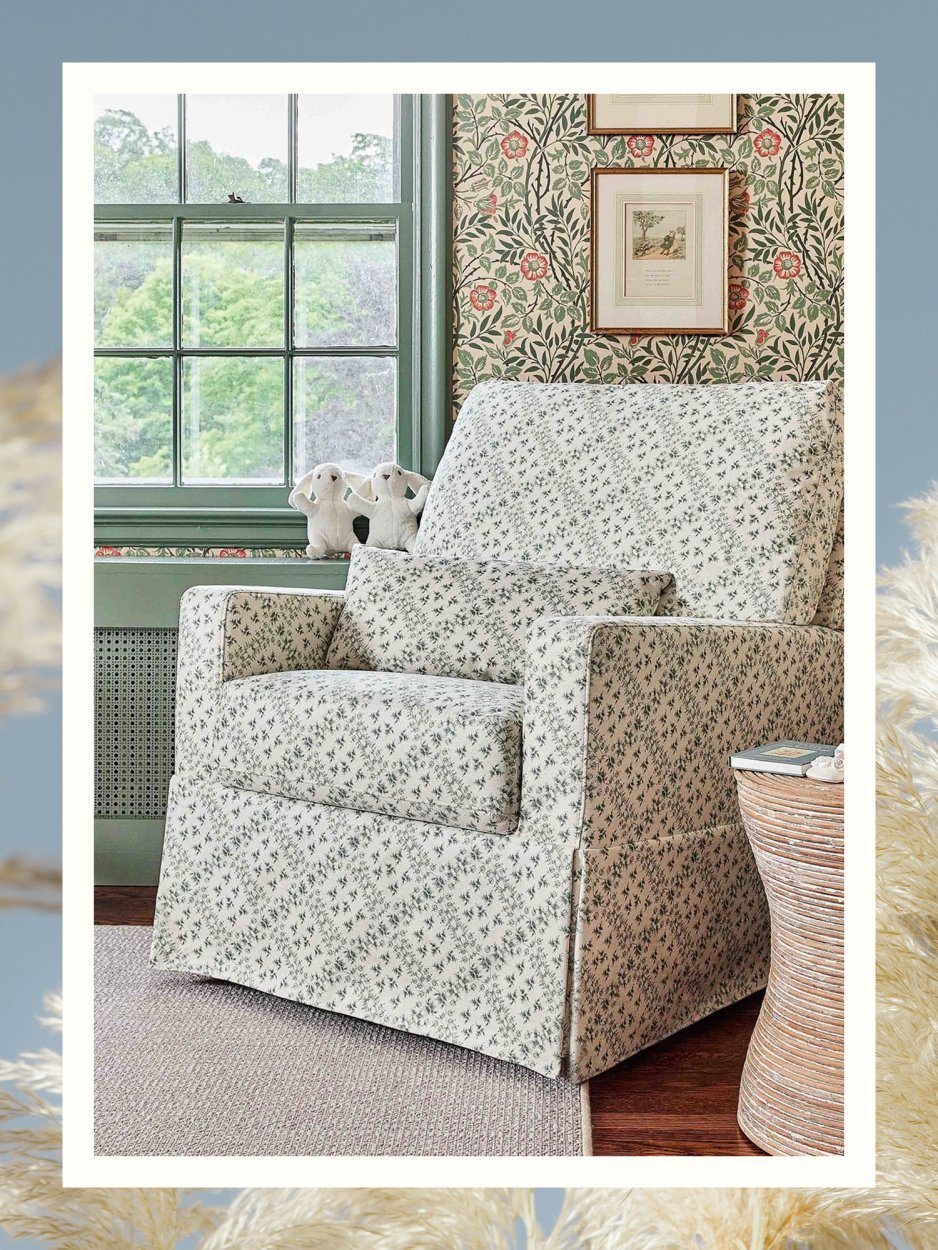 pattern-on-pattern nursery with glider