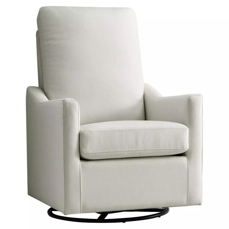  simple cream upholstered glider chair
