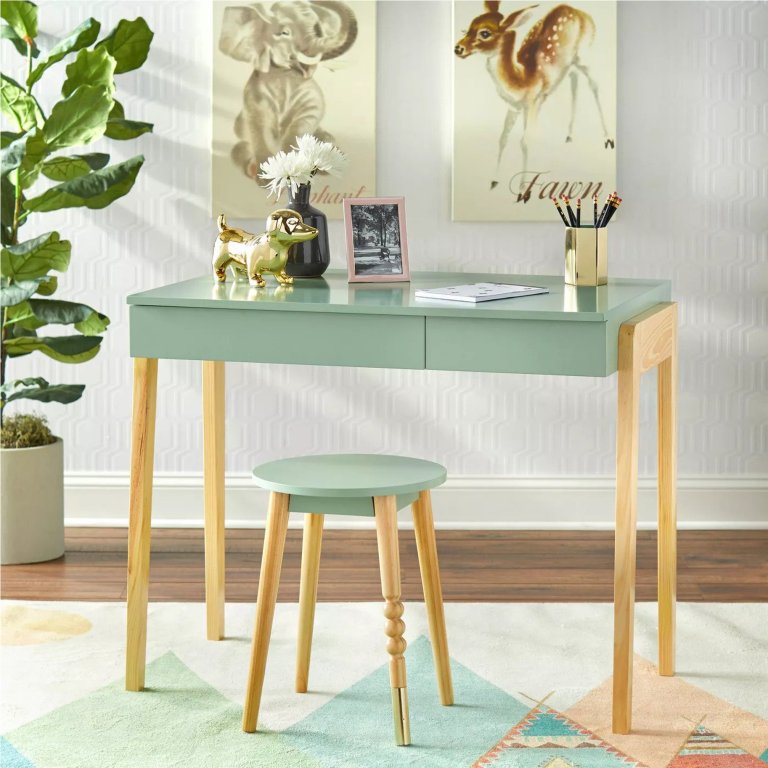  Buylateral Alena Desk And Stool Set Domino