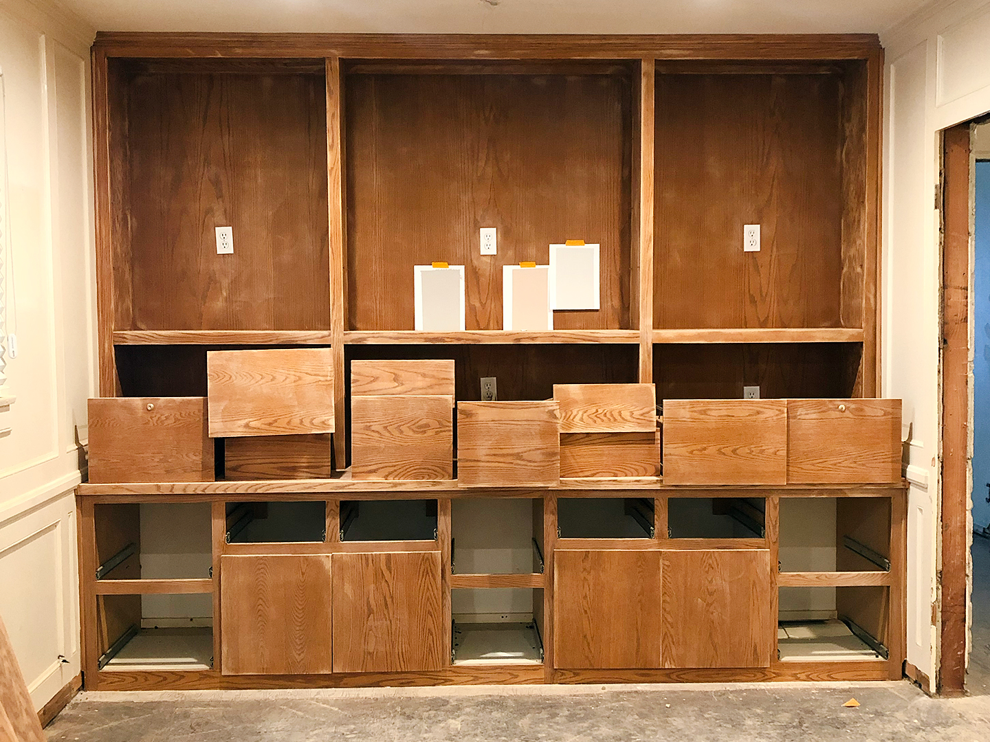 bookcase being stripped