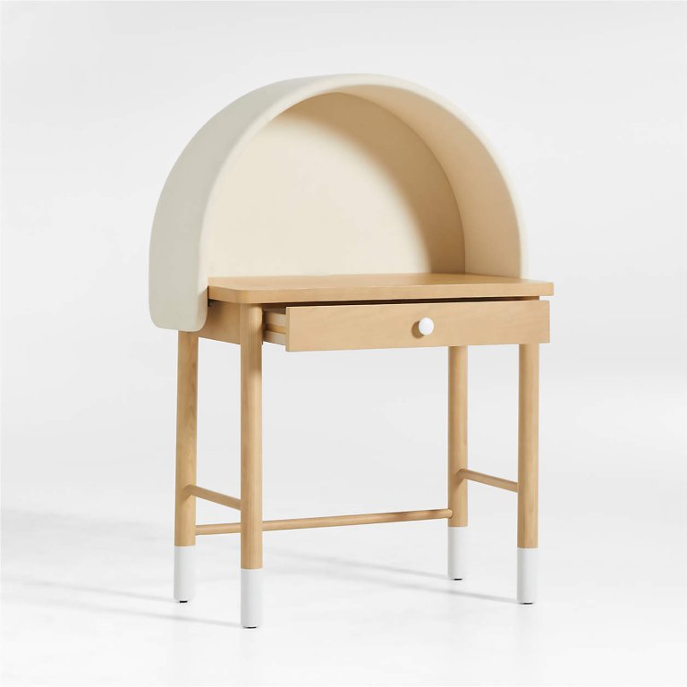  Aksel Wood Kids Single-Drawer Desk with Hutch