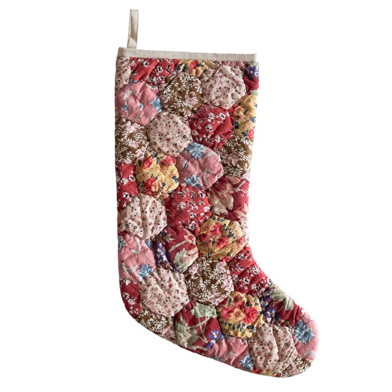  floral quilted patchwork stocking