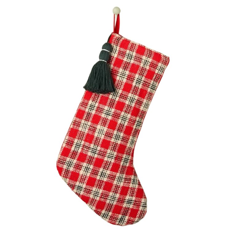  classic red and green plaid stocking