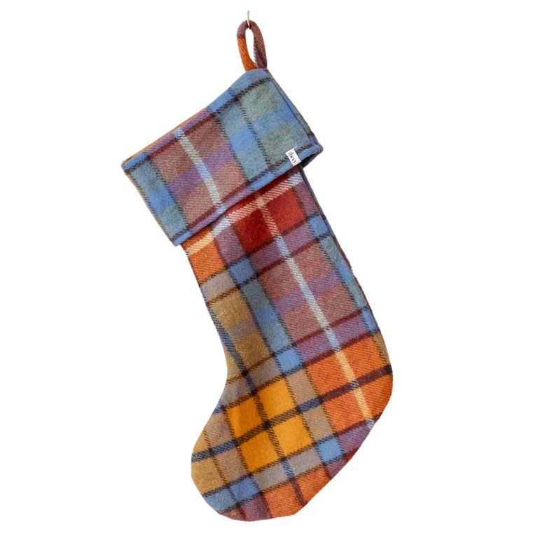  brightly colored plaid stocking