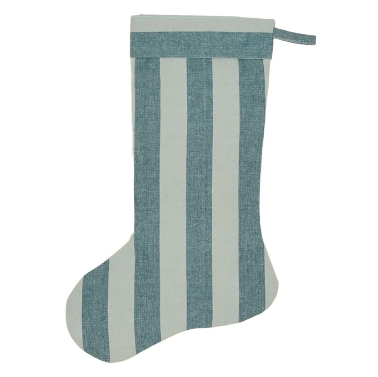  pastel teal striped stocking