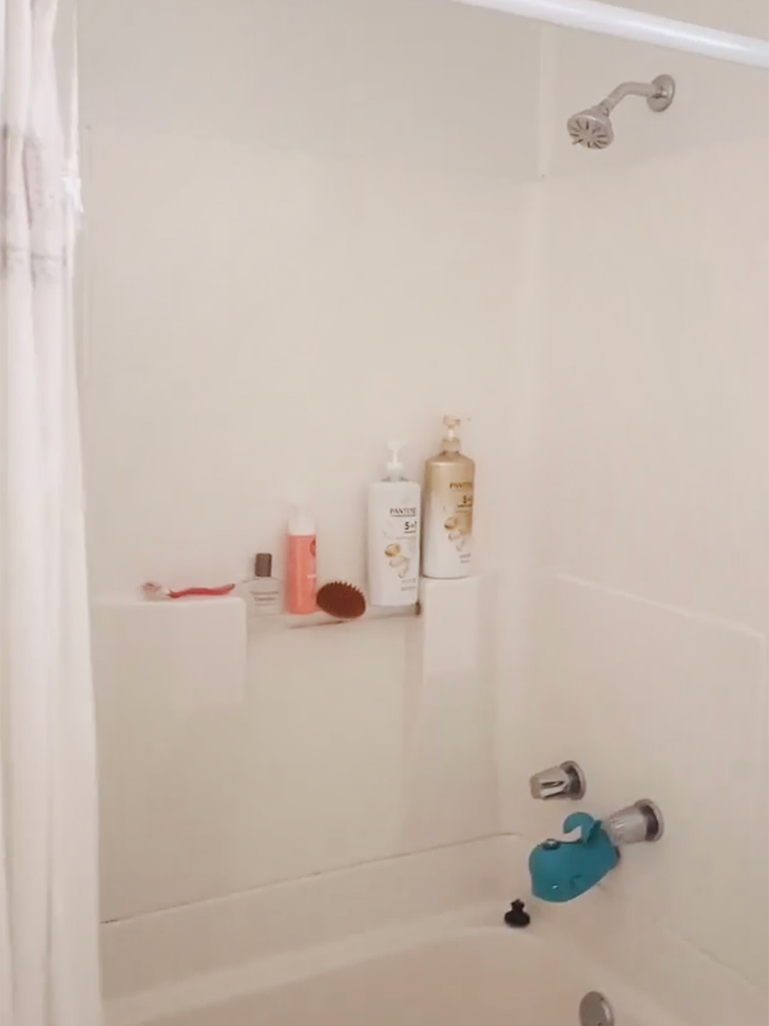 dated plastic shower