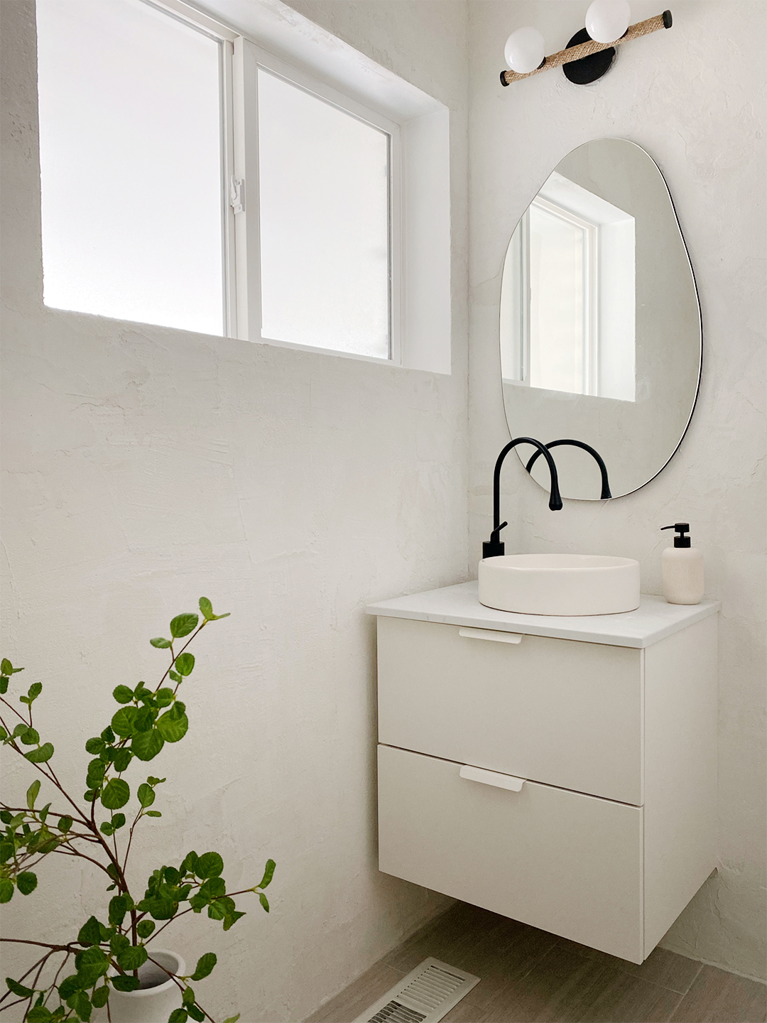 white ikea floating vanity