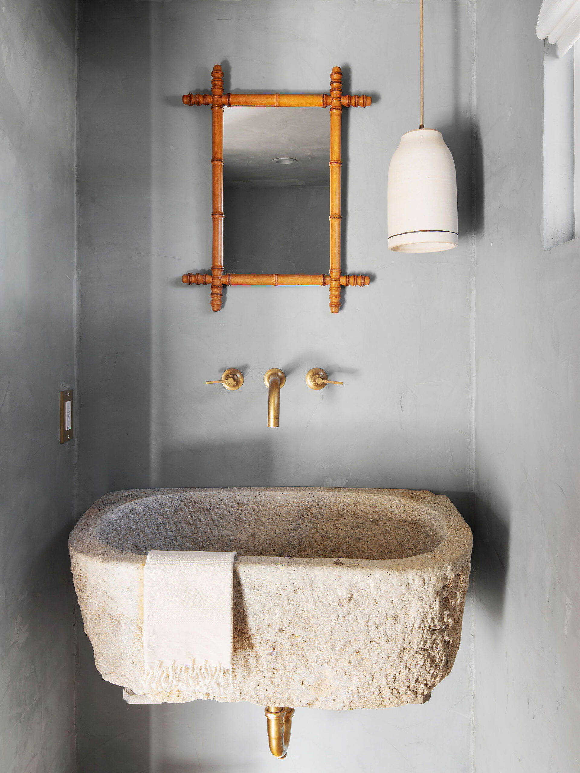 stone sink powder room