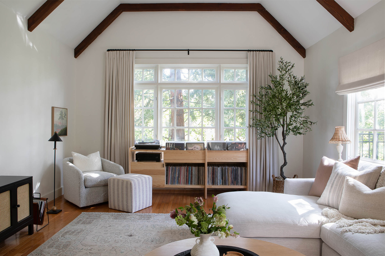 This Extra-Long L.A. Living Room Is Really Three Mini Spaces in