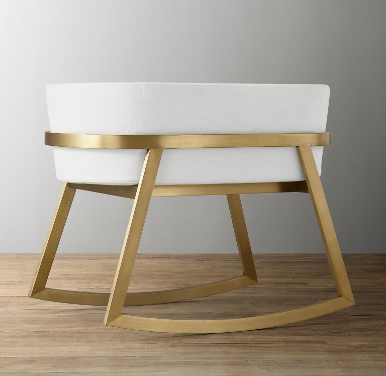  white and brass crib