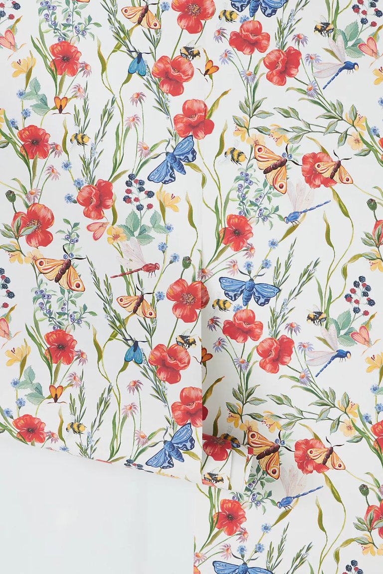  poppy floral wallpaper