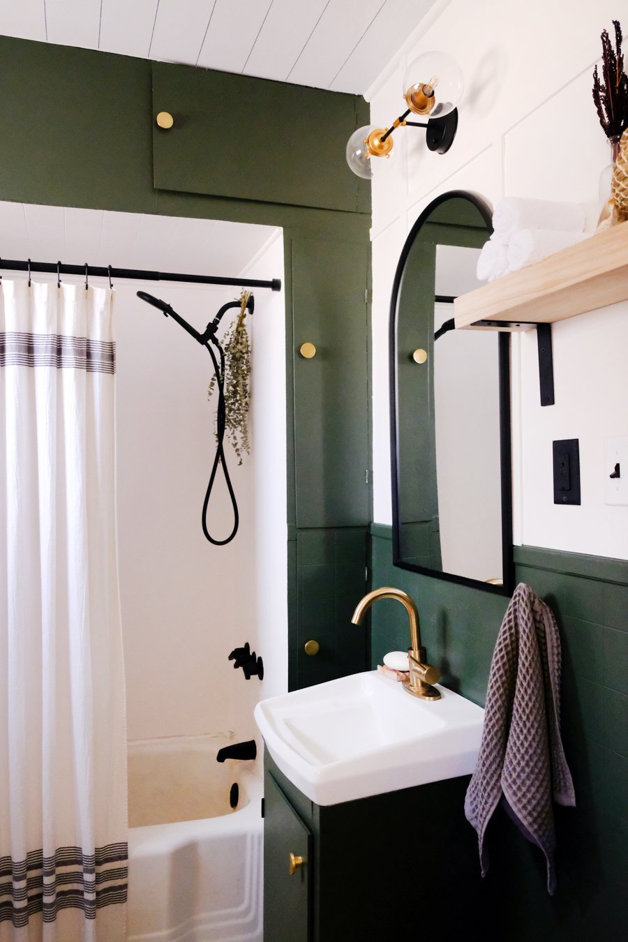 Tiny green bathroom