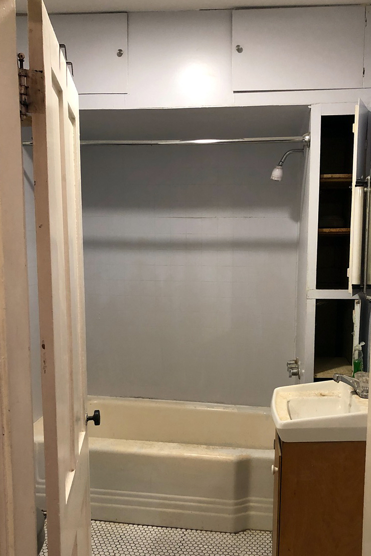 scary purple bathroom