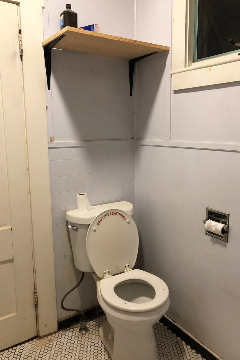 Dingy bathroom corner