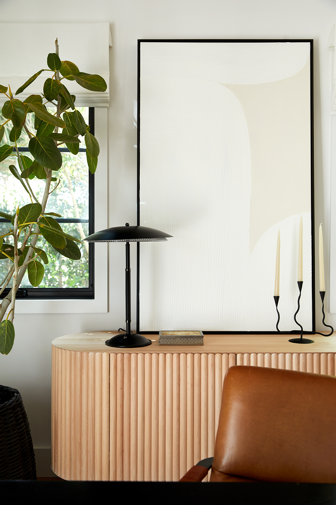 fluted office credenza