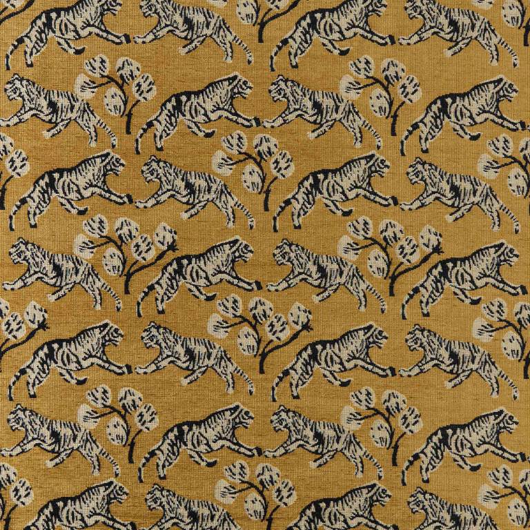  Tiger Jacquard Fabric in ochre gold by Sarah Sherman Samuels for Lulu and Georgia