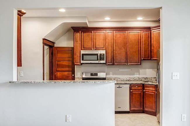 a dated wood kitchen