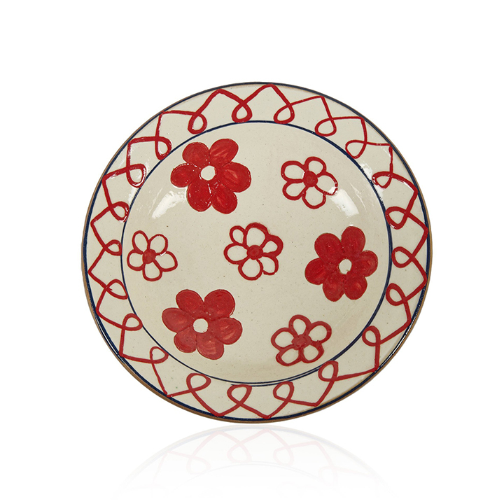  patterned ceramic soup bowl.