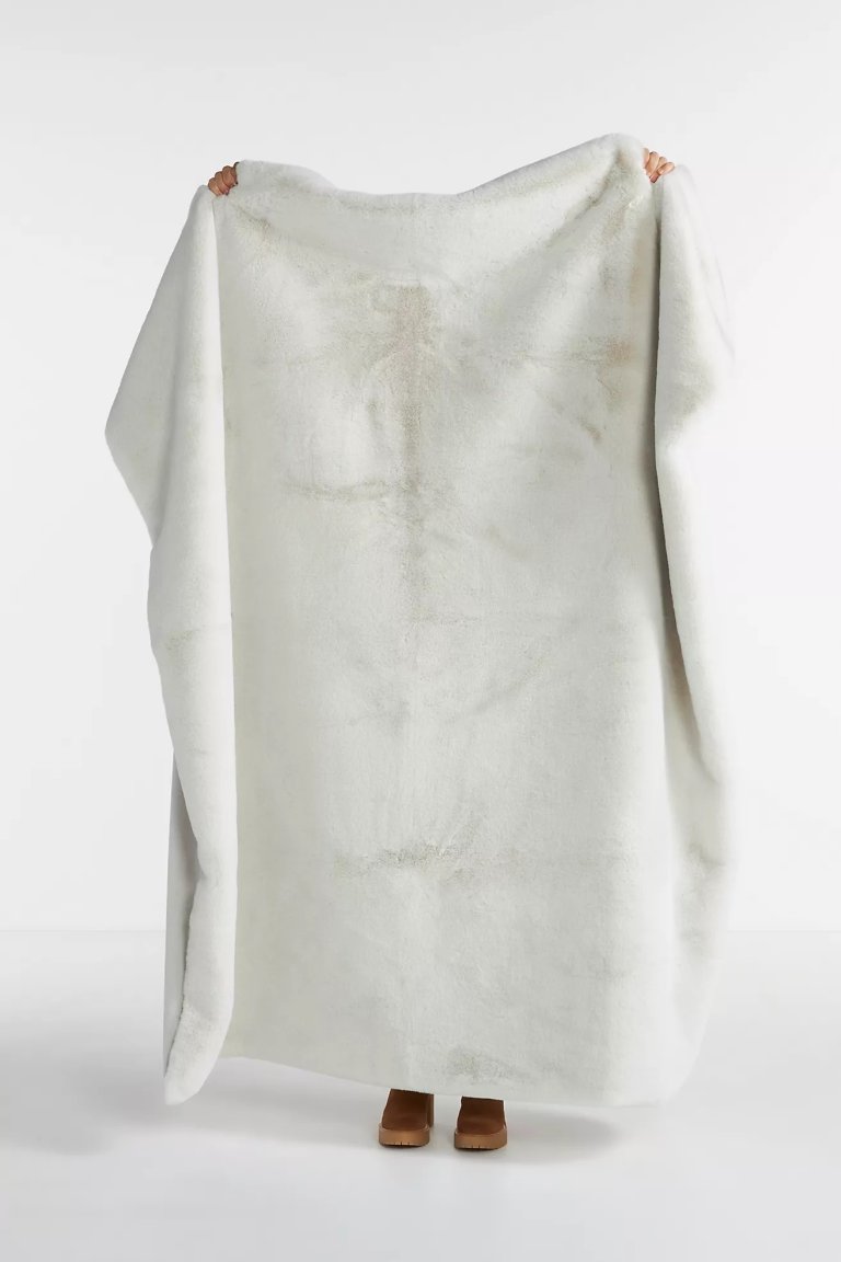  Sophie Faux Fur Throw Blanket Anthropologie