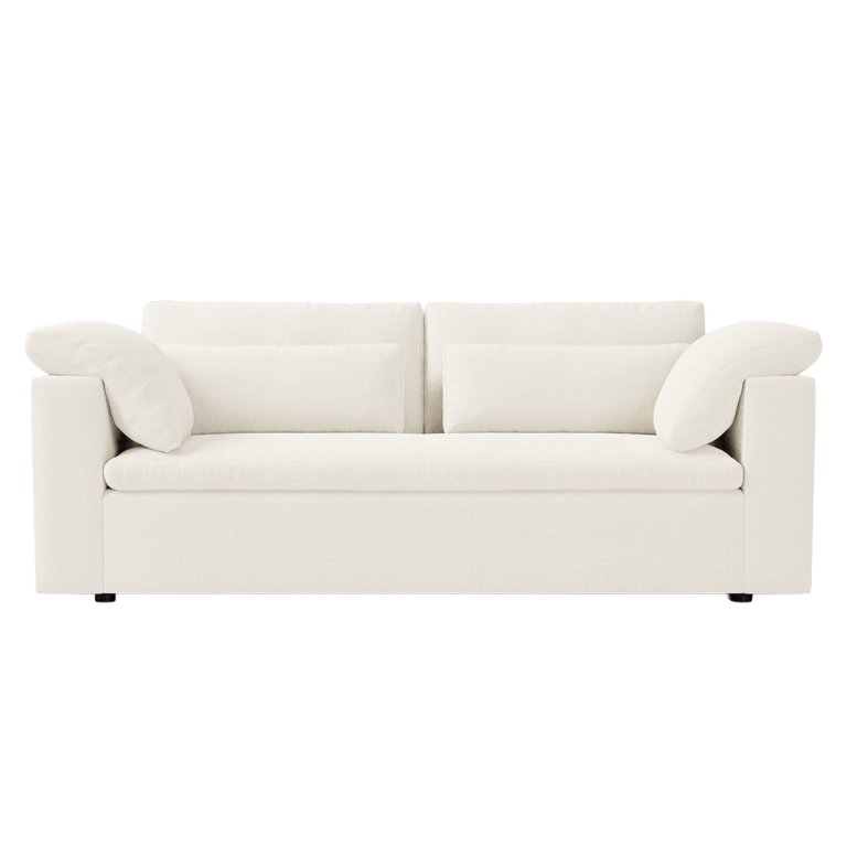 White sofa on white background.