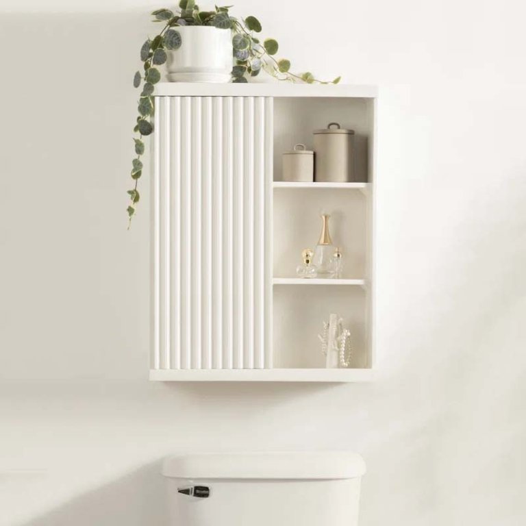  White over toilet cabinet