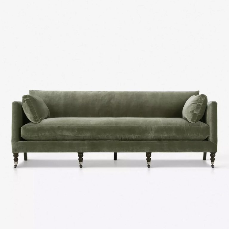  Moss Green Velvet Sofa