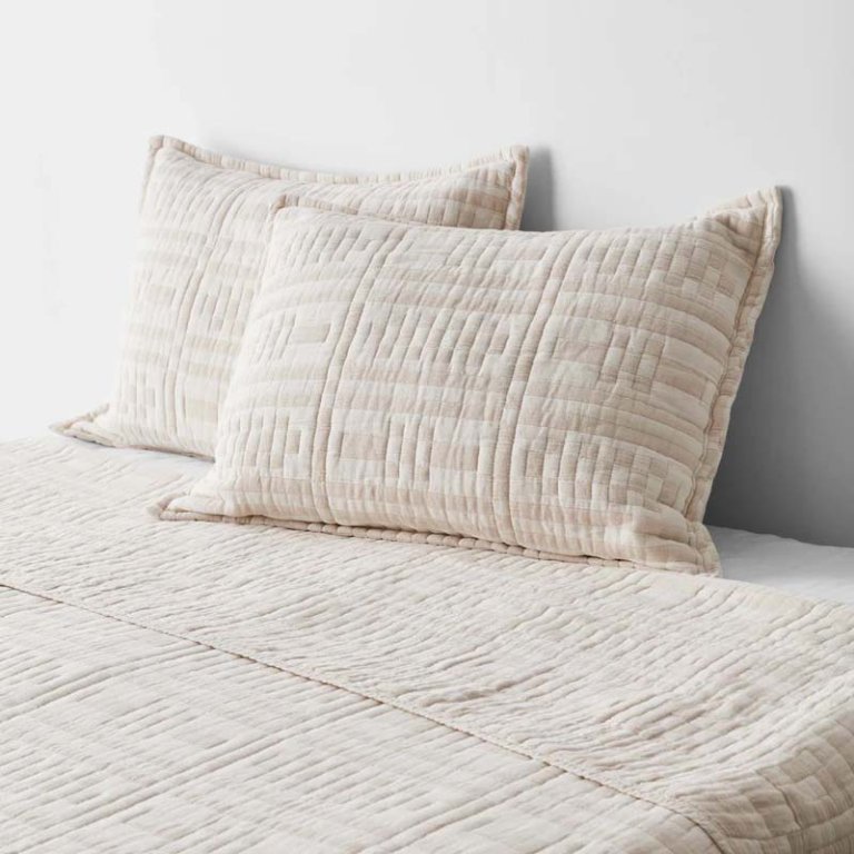  Neutral organic checker quilt
