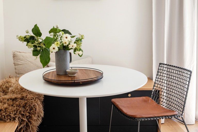 How a Designer Turned Two IKEA Besta Units Into a Dreamy Banquette