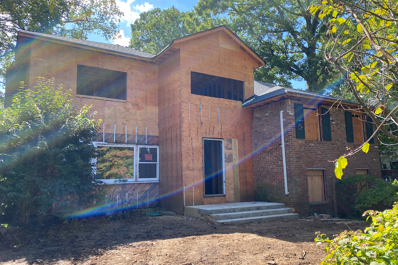 Brick split level under construction