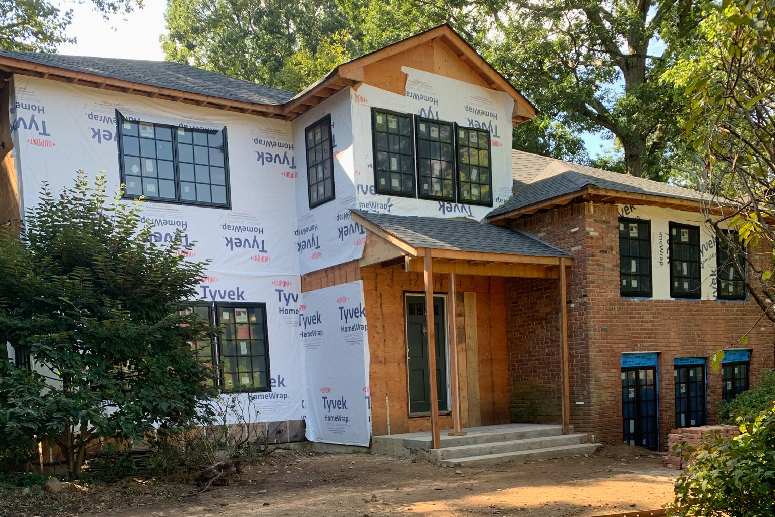 Brick split level under construction