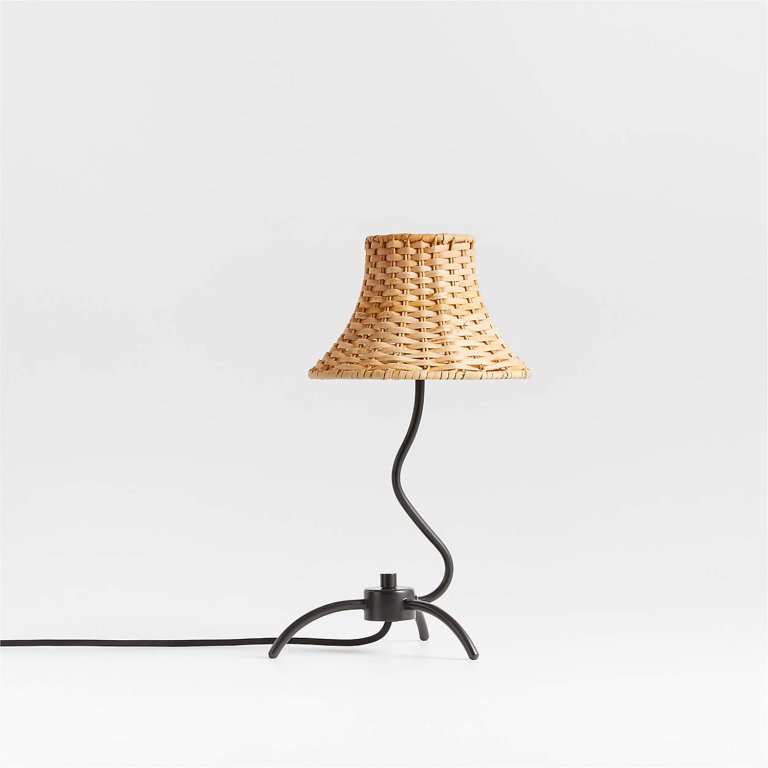  Bibelot Wavy Black Metal Mini Table Lamp