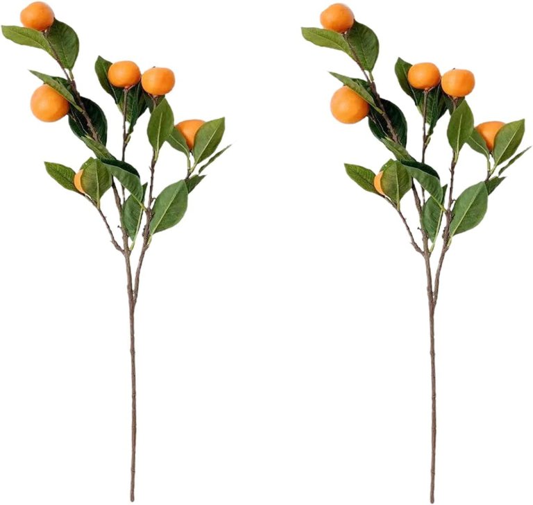  Artificial Tangerine Branches