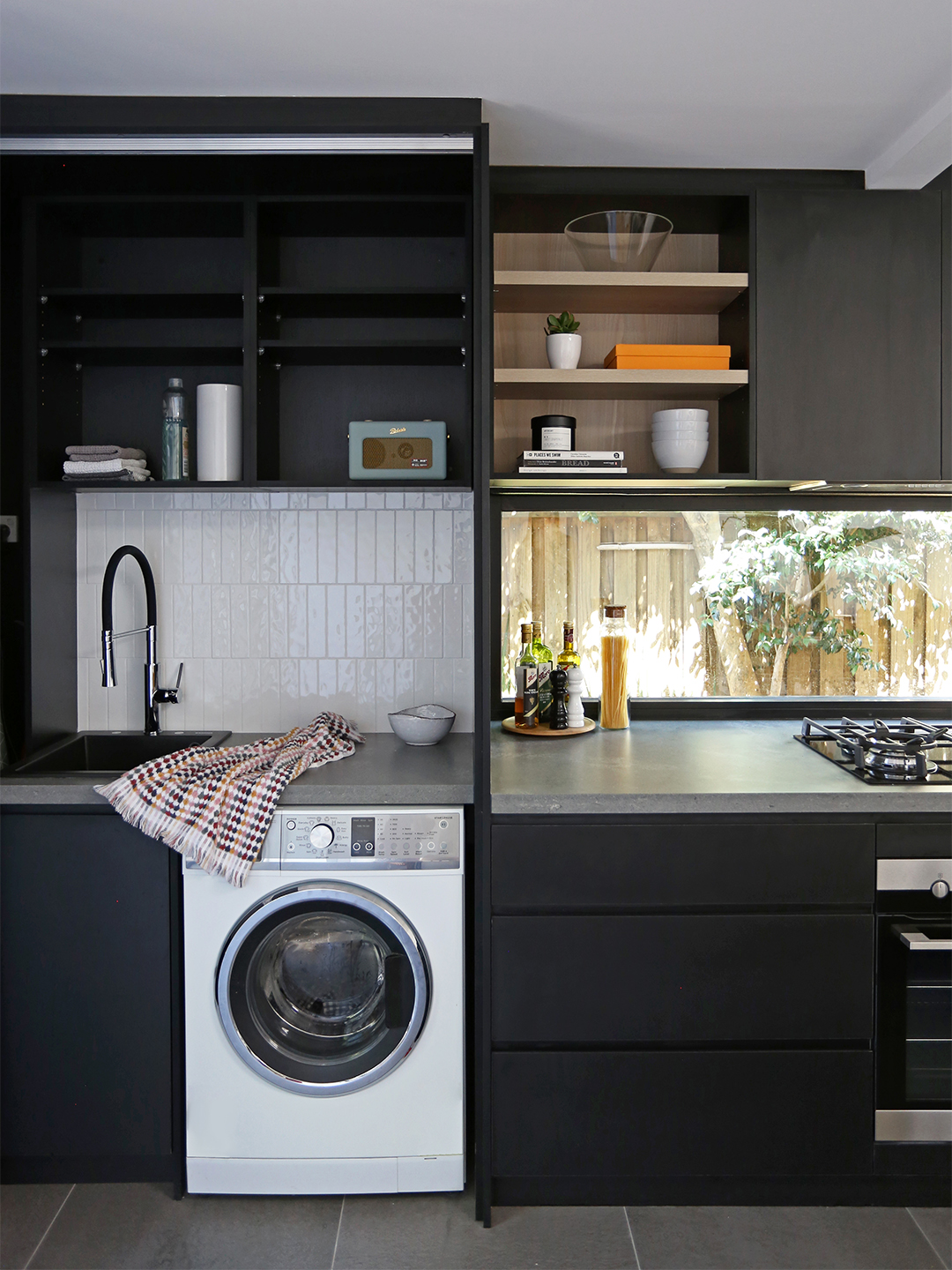 6 Ways to Make a Washer and Dryer in Your Kitchen Look Like It Belongs