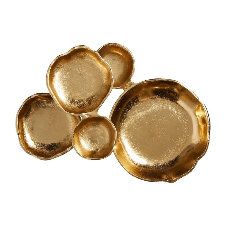  gold-finish lily pad platter