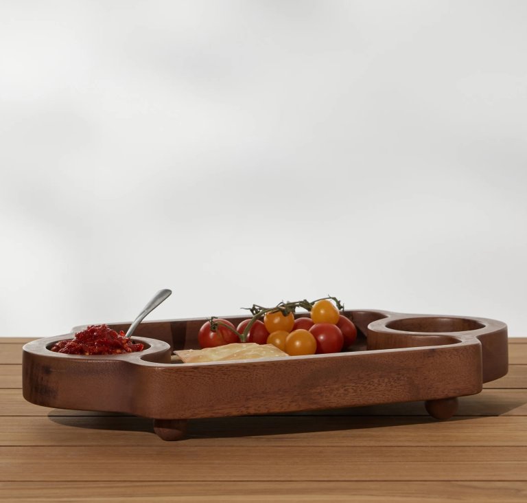  curved wood divided platter
