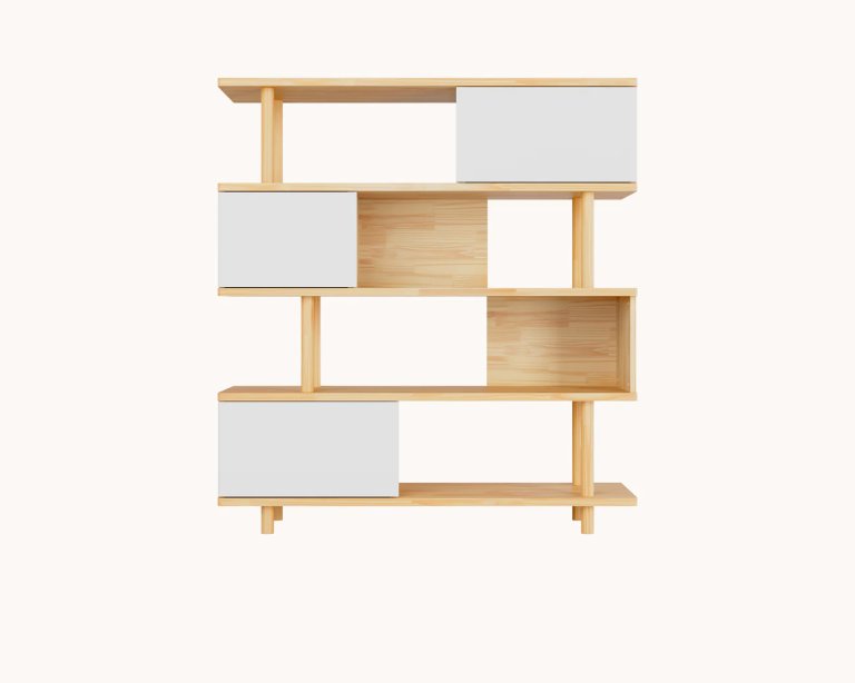  white and wood shelves