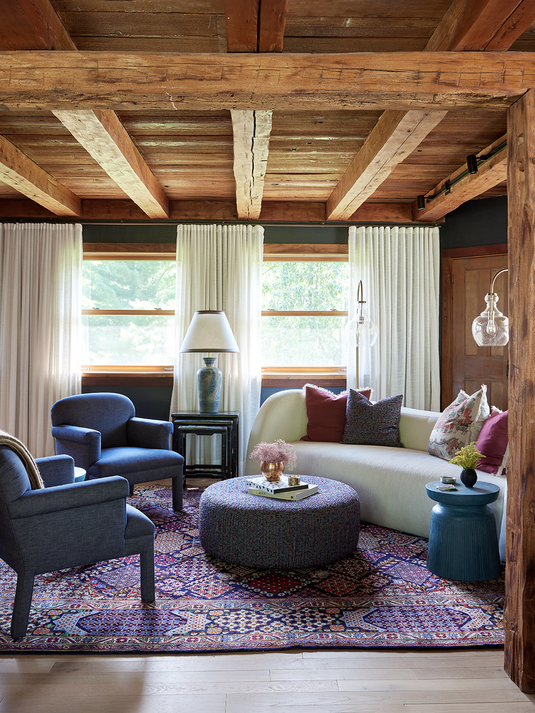 purple living room rug