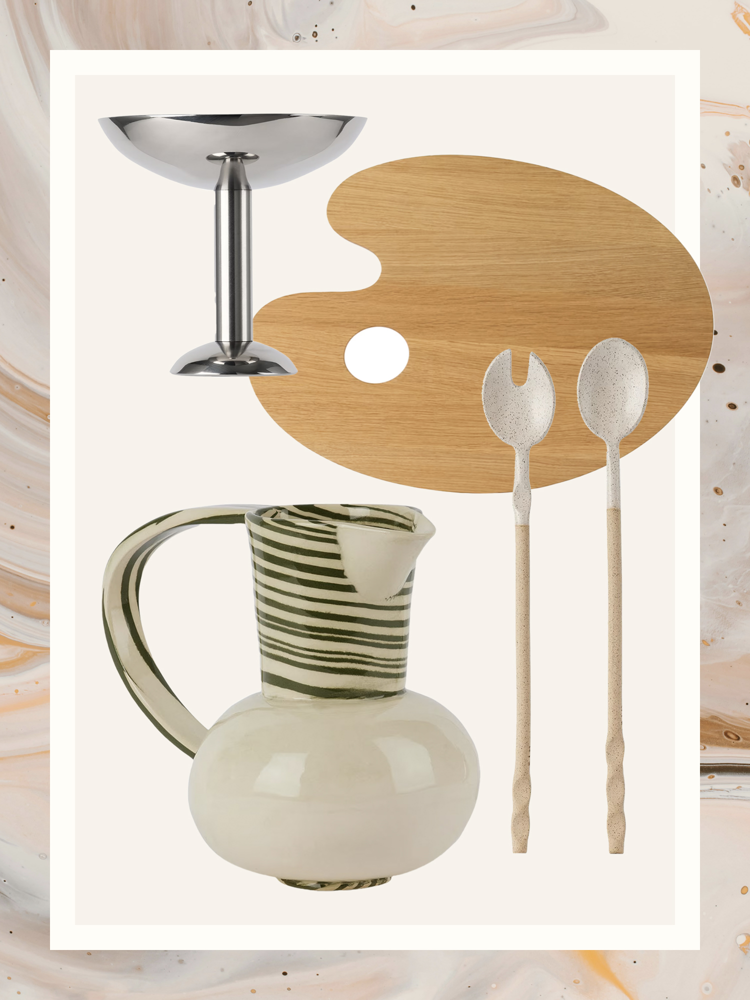 items on beige backdrop