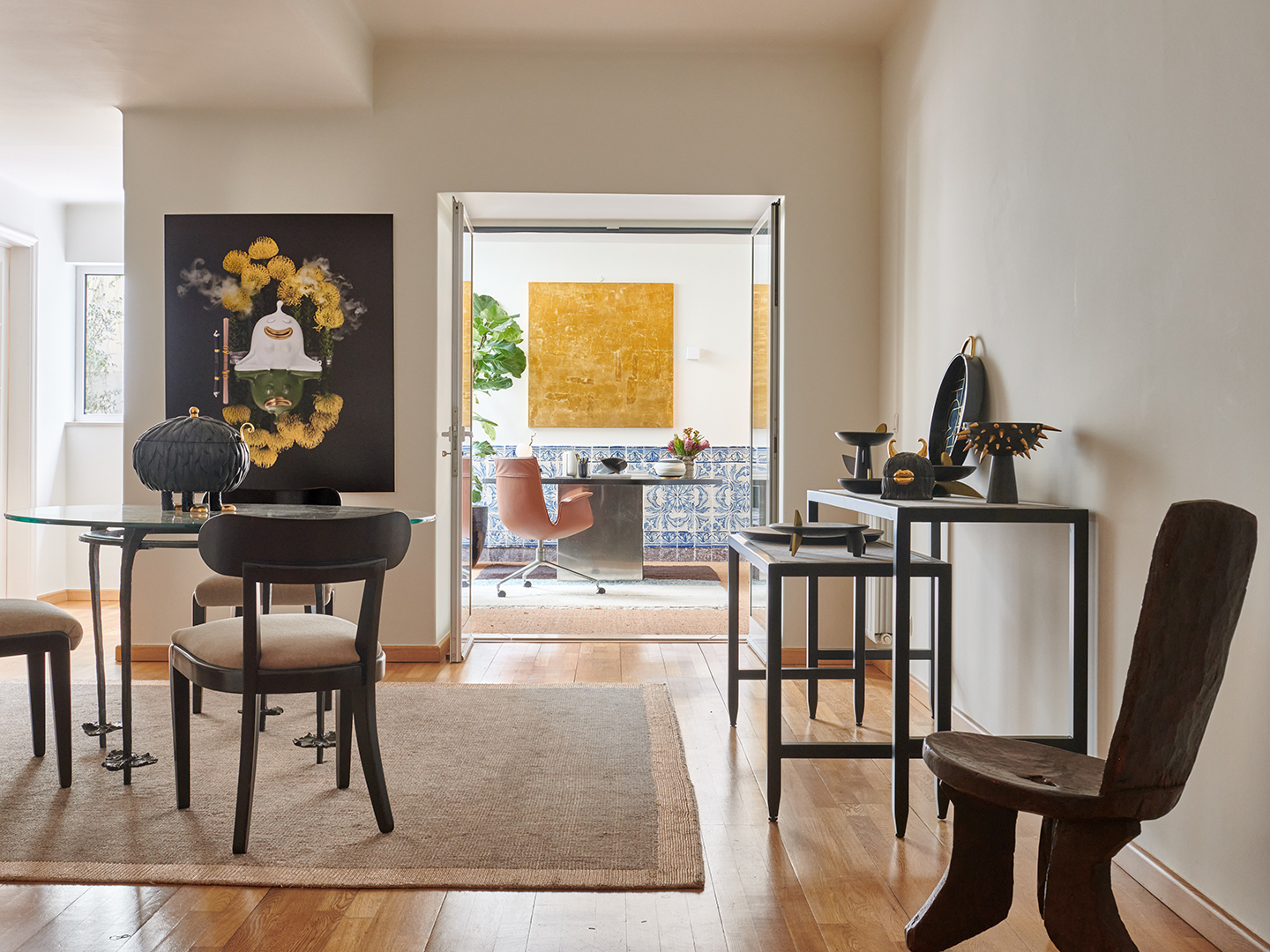 Conference room looking into a personal office