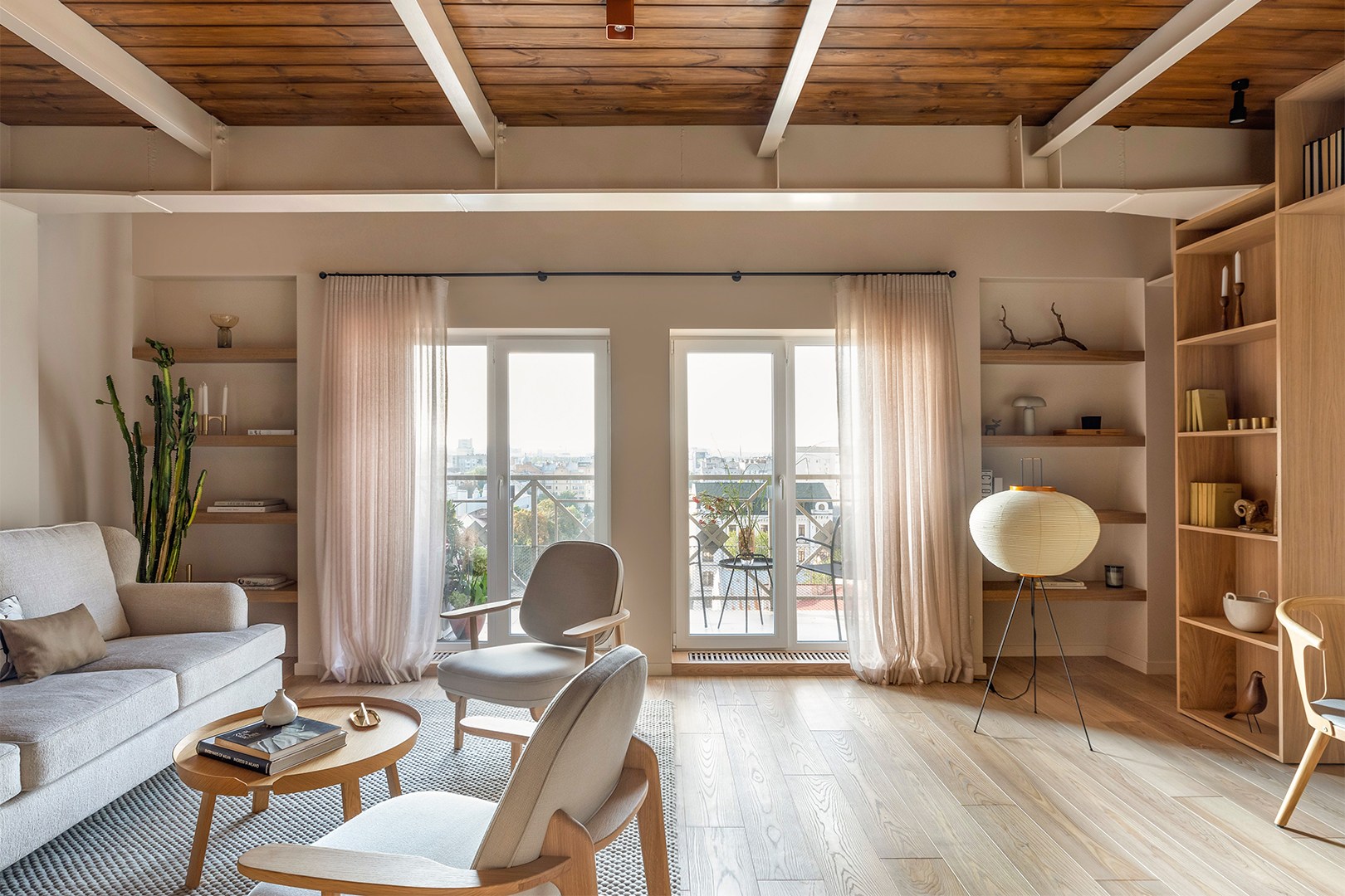 Tour a Kyiv, Ukraine, Apartment With Dreamy Wood Built-Ins and a Blue Entry