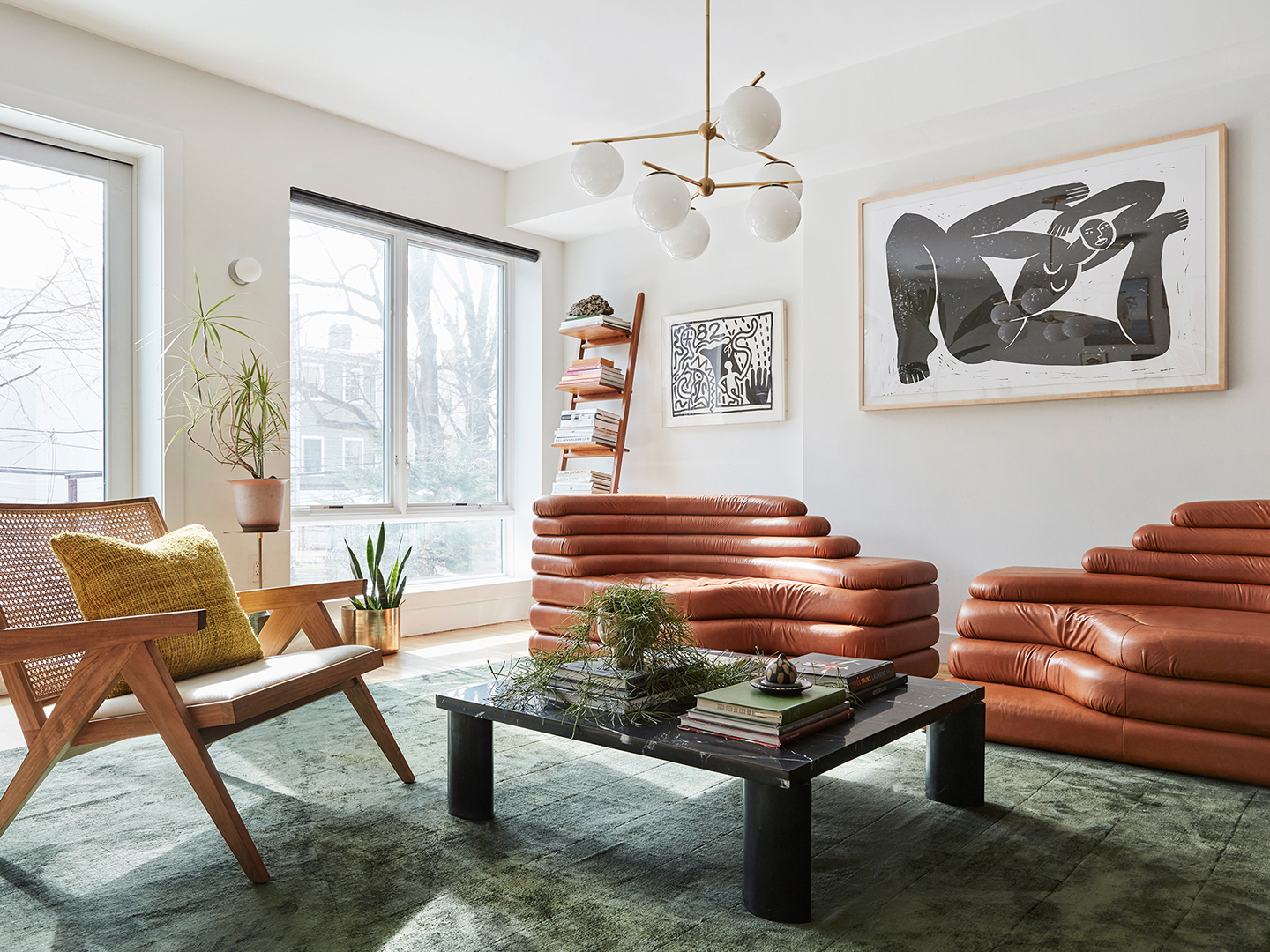 tiered leather sofas