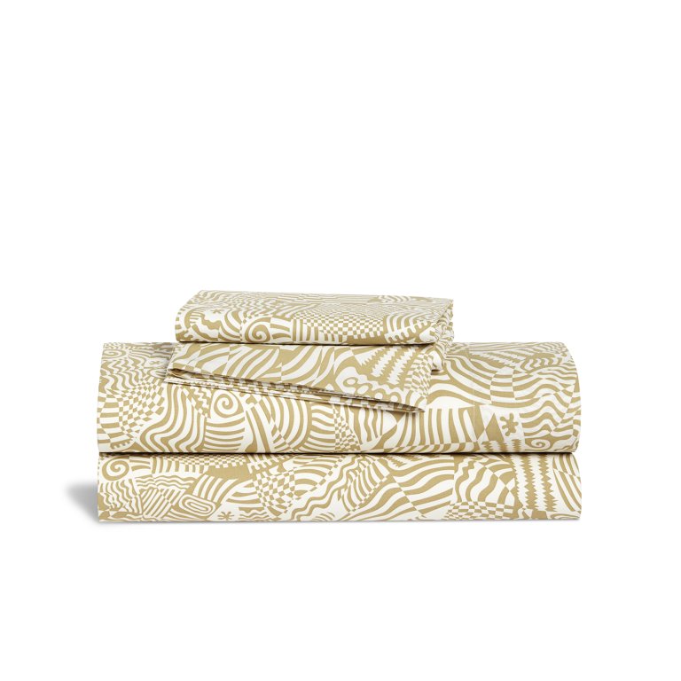  Luxe Sateen Core Sheet Set Contour Flow in Toffee