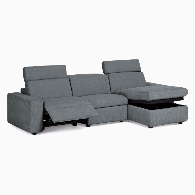  West Elm Enzo 3-Piece Recline Chaise Sectional