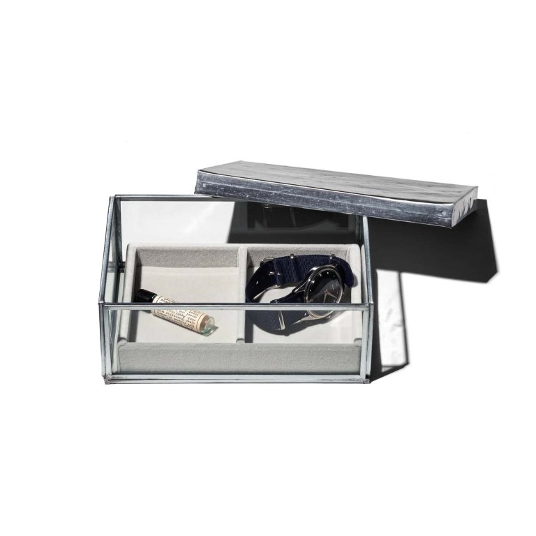 Jewelry box with steel lid