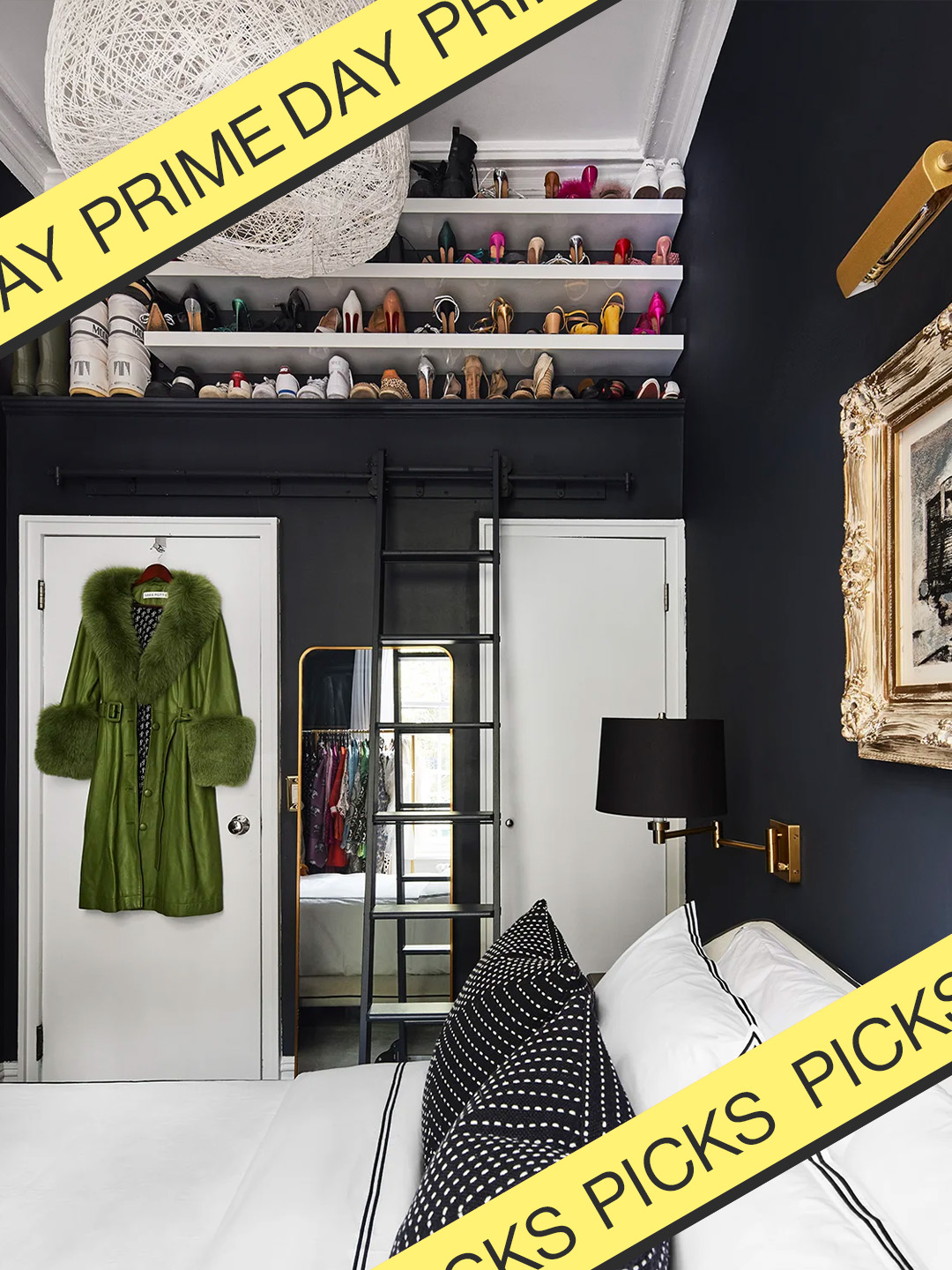 image of brynn whitfield's bedroom with amazon mirror and prime day border