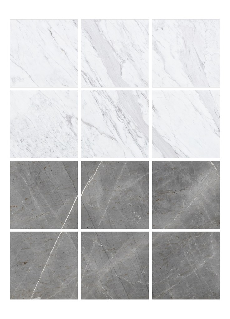 Grey White Marble Bonneville Peel Stick Floor Tilesnull