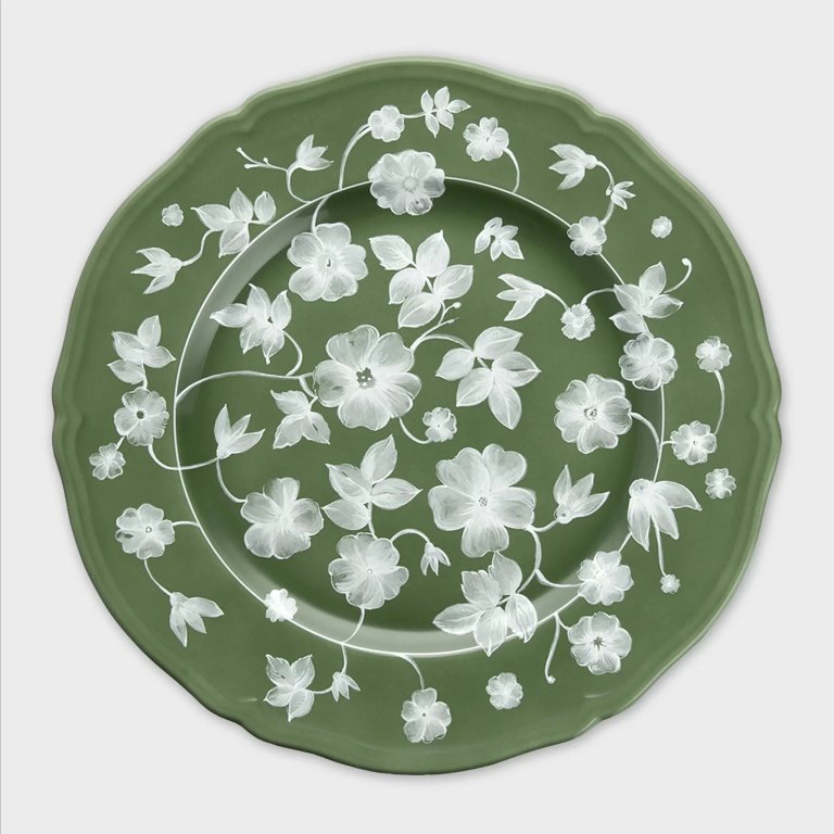  RICHARD GINORI X CABANA GINORI FLORAL CHARGER GREEN