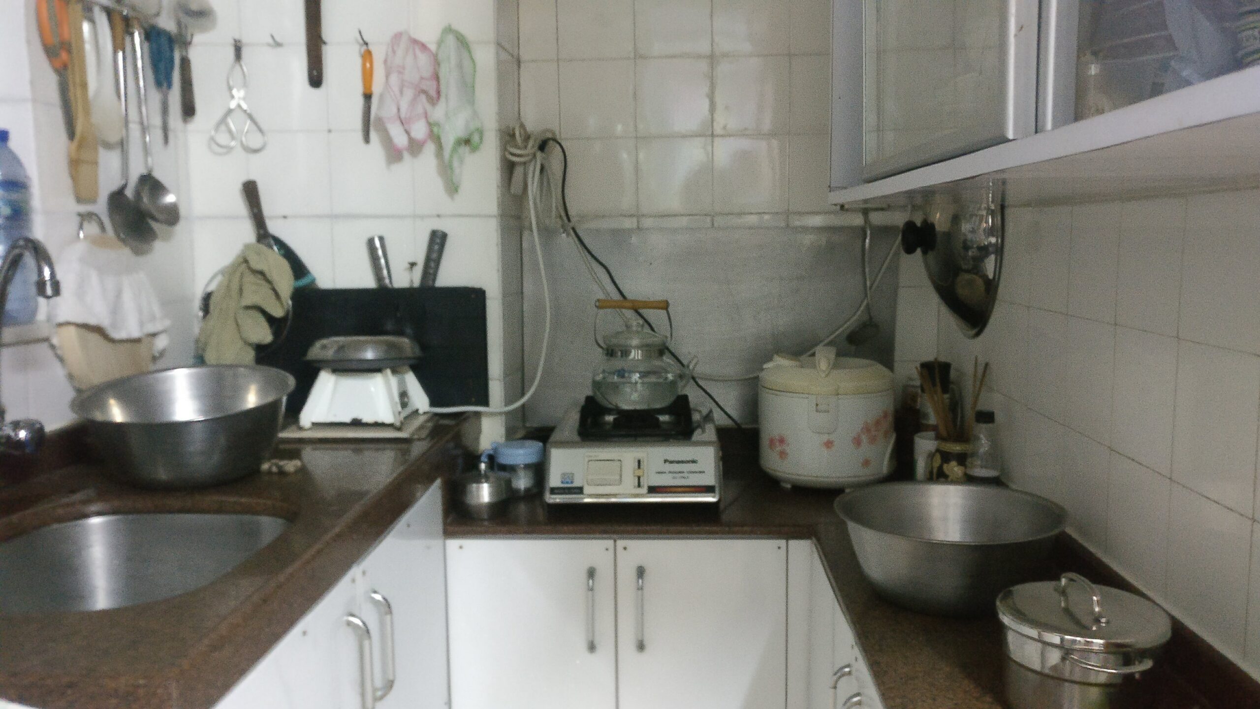 tiny white kitchen