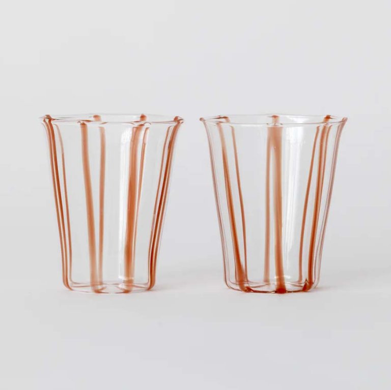  Painterly striped drinking glasses