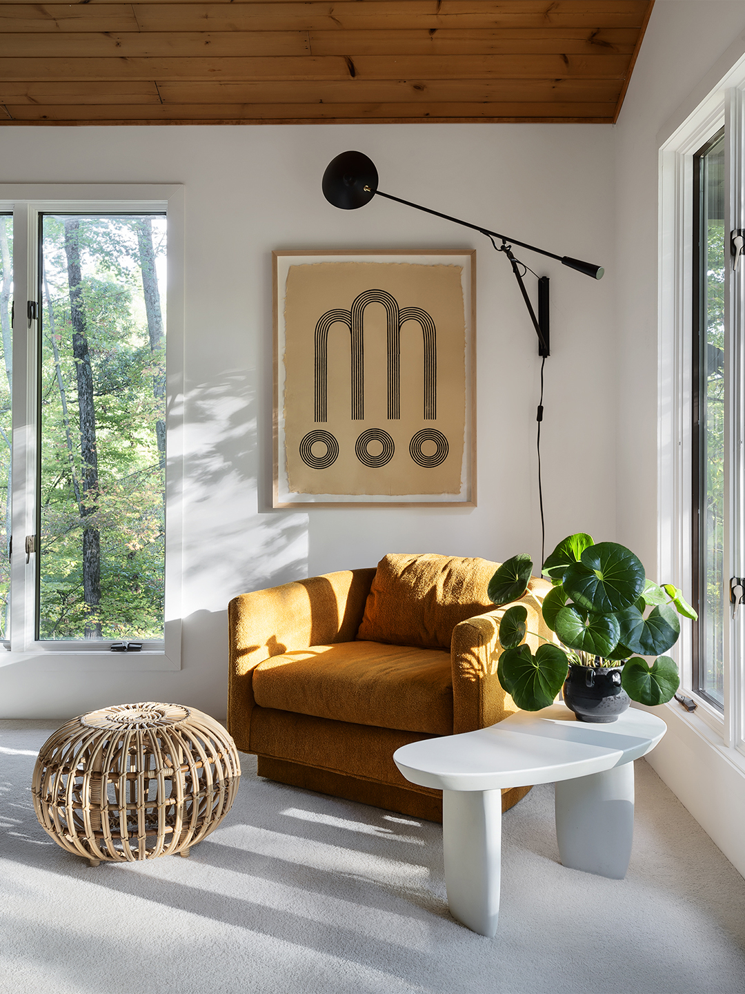 chair and a half living room small space